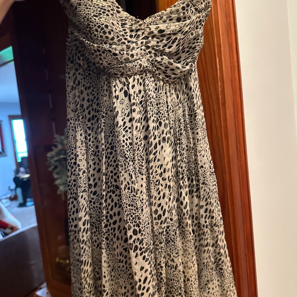 Express Strapless Black and White Dress